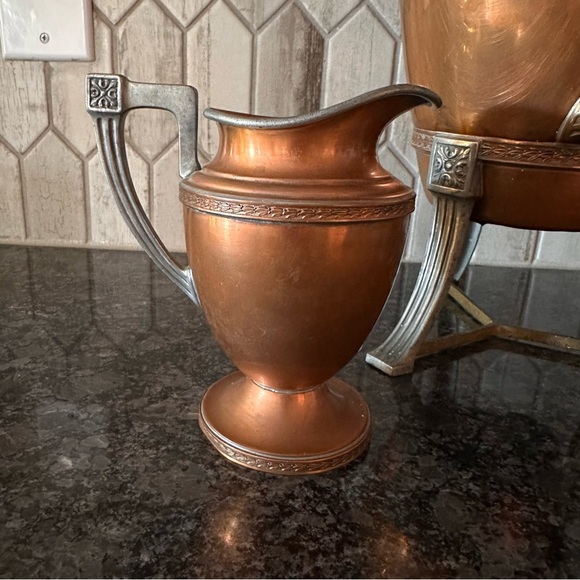 Vintage Universal Copper Samovar Coffee Urn Set L.F.&C. E9189 w Creamer Sugar - Picture 4 of 16